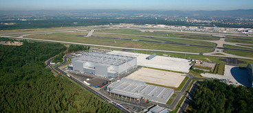 Construction of new A380 docking facilities at Frankfurt Airport, Germany